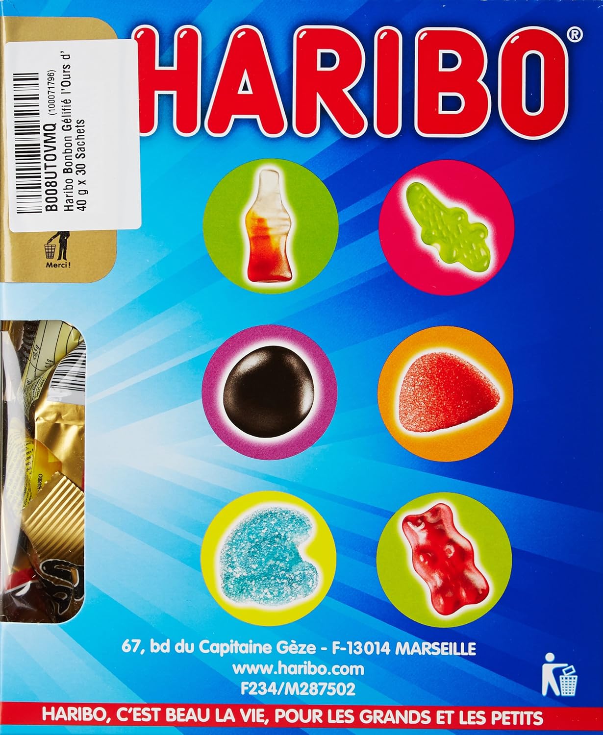 Haribo Bonbon Gélifié l'Ours d'Or 40 g x 30 Sachets – Image 6