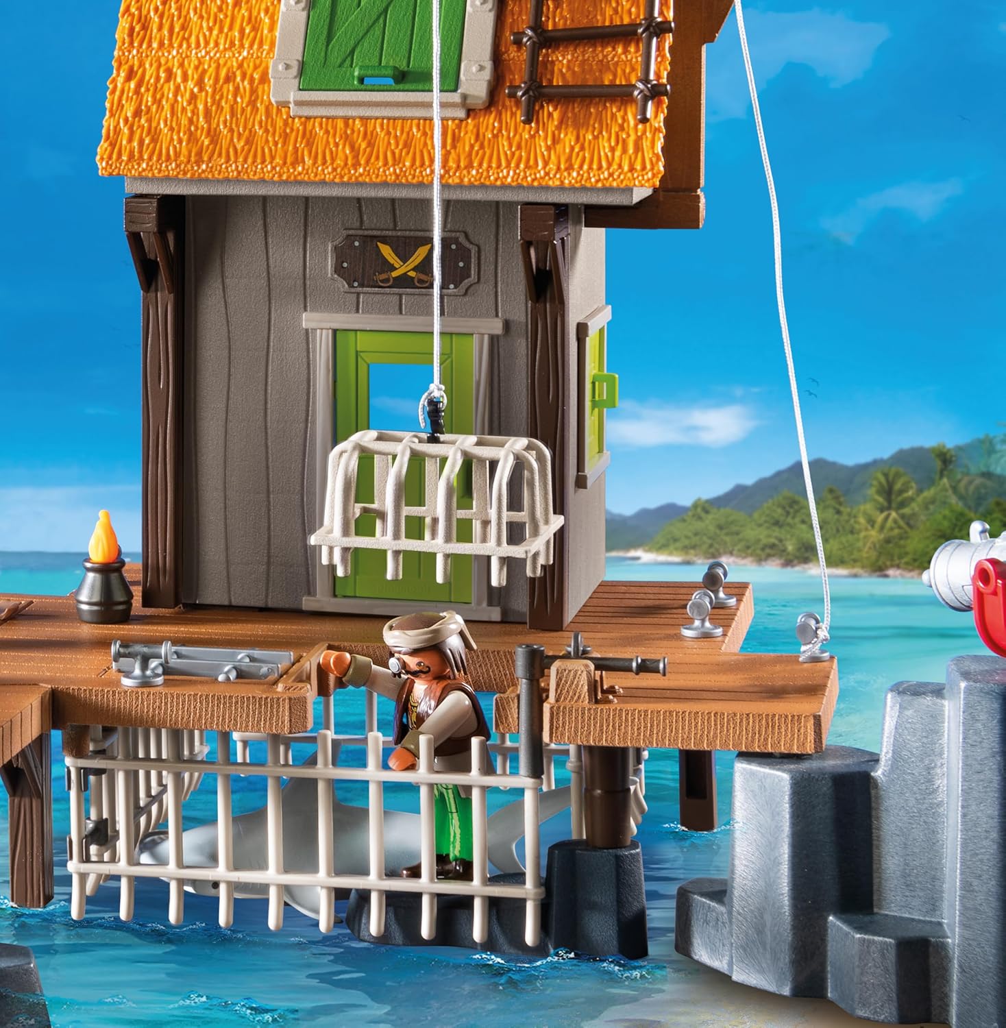 PLAYMOBIL Pirates — Port Pirate avec Prison de Corsaires – Image 41