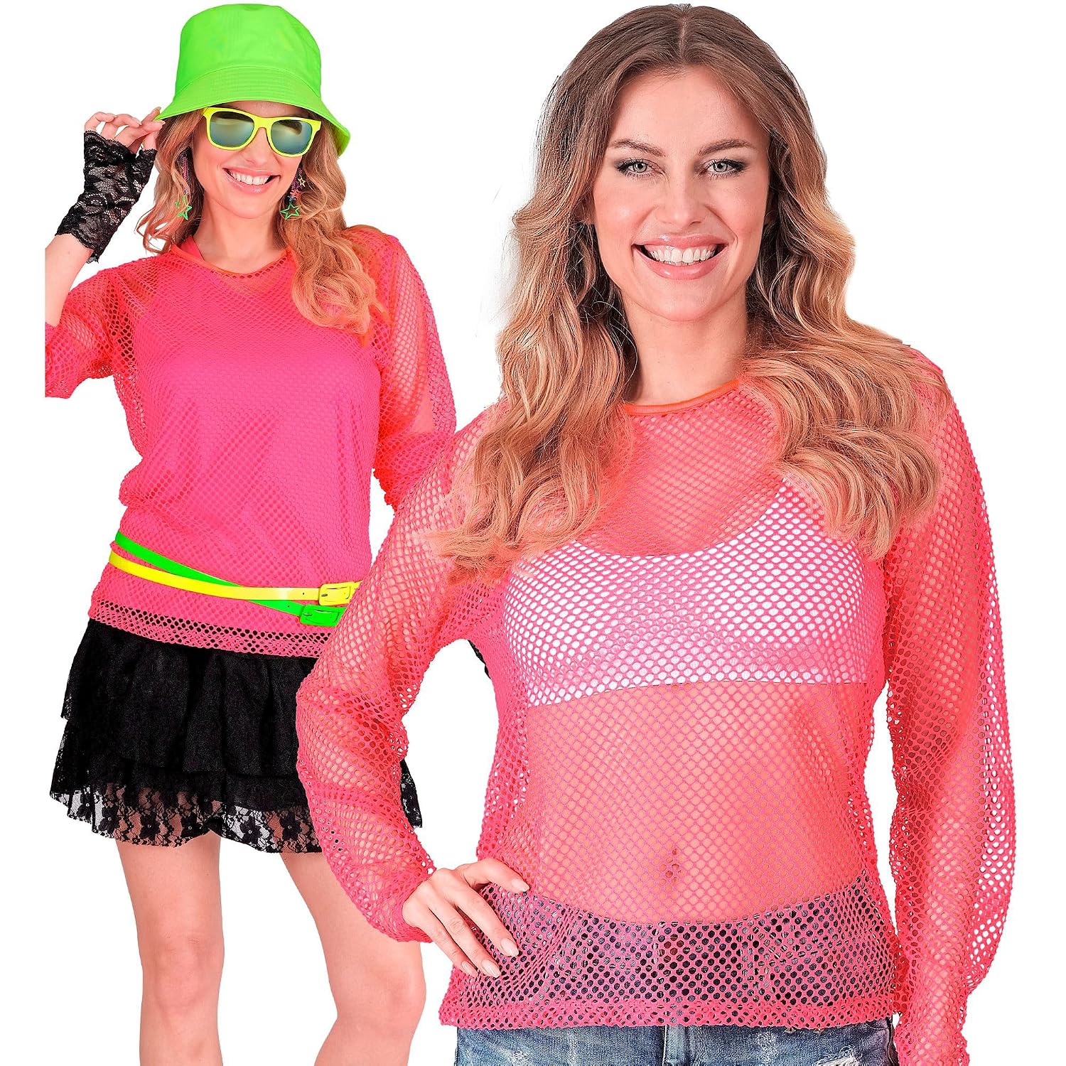 W WIDMANN MILANO — Haut en résille femme fluo