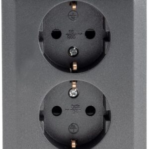 Alternative view of MILOS — Prise double encastrée 250 V 16 A anthracite