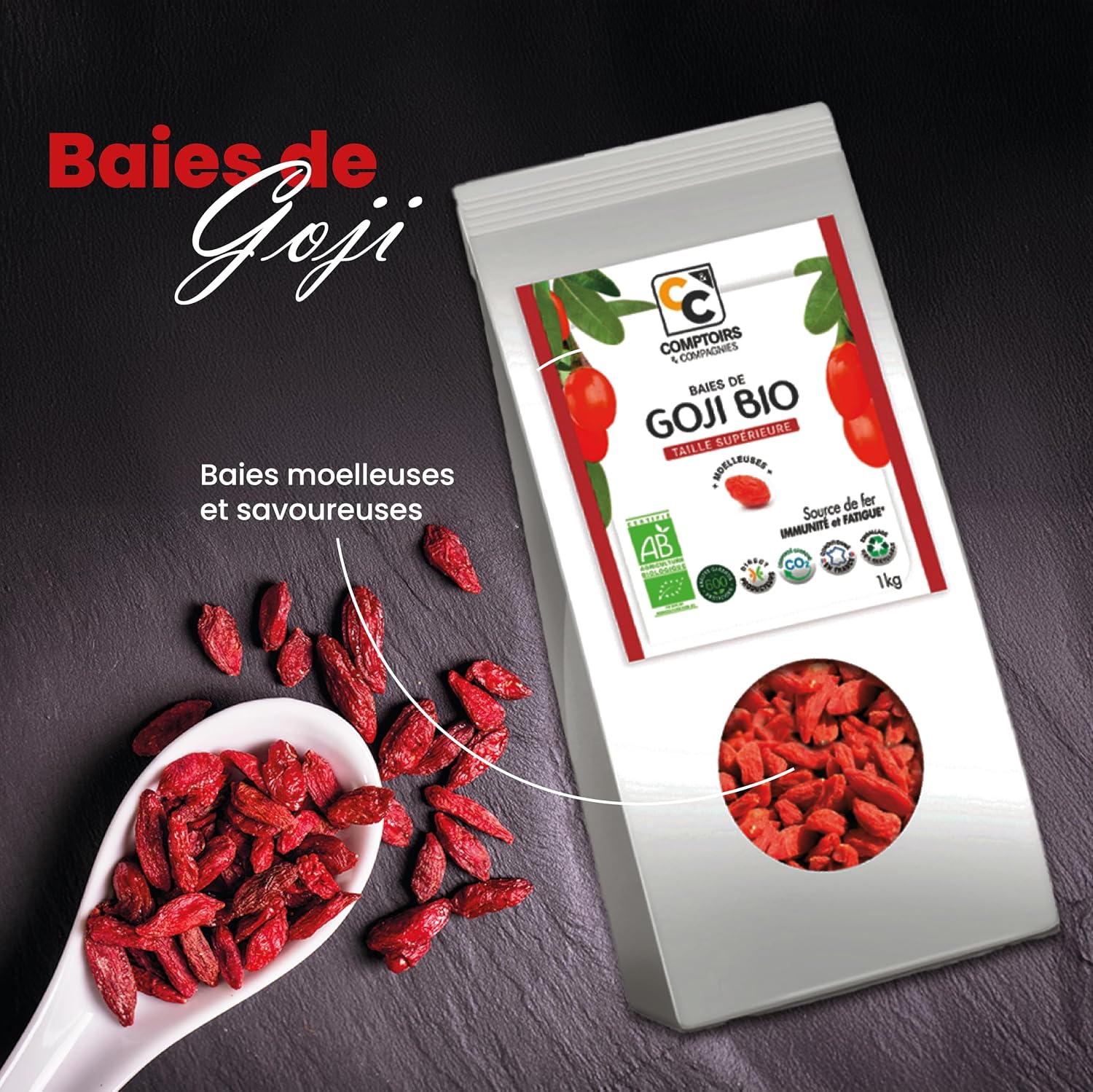 COMPTOIRS ET COMPAGNIES — Baies de Goji Bio 1 kg – Image 2