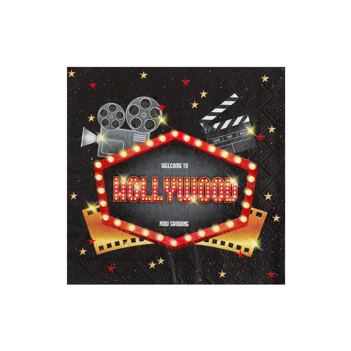 HOLLYWOOD — 20 Serviettes en Papier 33 x 33 cm