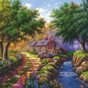 RAVENSBURGER — Puzzle 1500 pièces Cottage au Bord de la Rivière