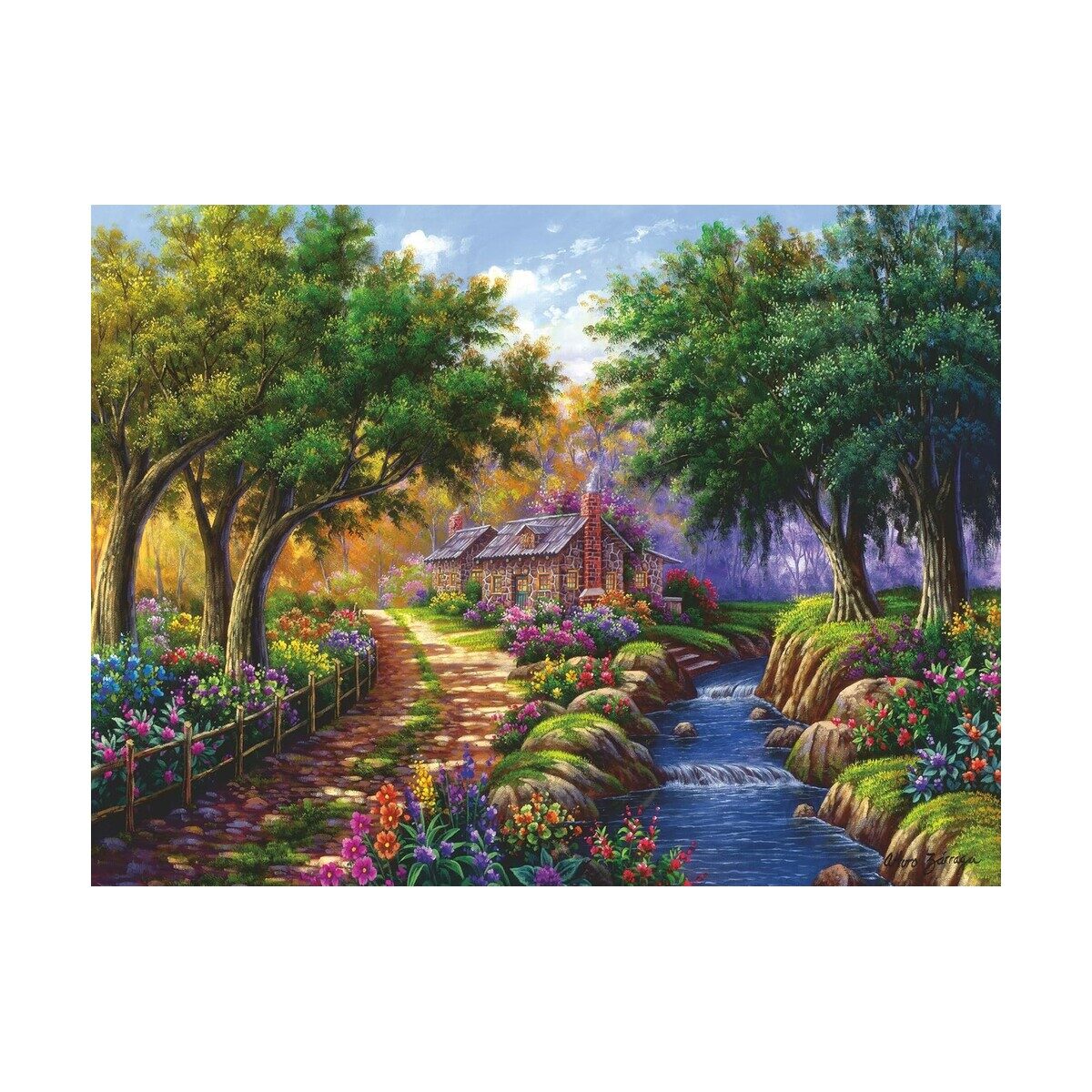 RAVENSBURGER — Puzzle 1500 pièces Cottage au Bord de la Rivière