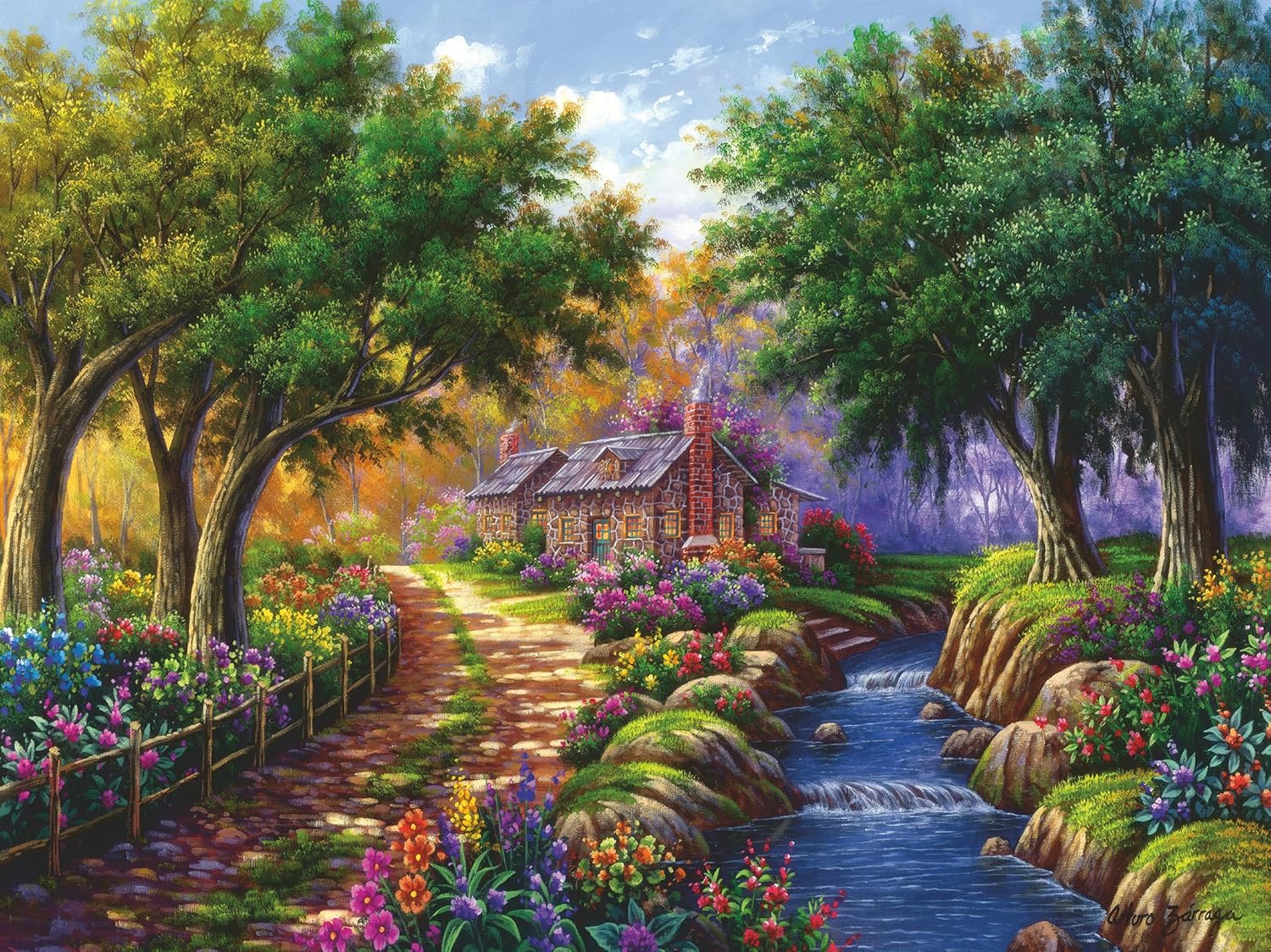 RAVENSBURGER — Puzzle 1500 pièces Cottage au Bord de la Rivière – Image 8