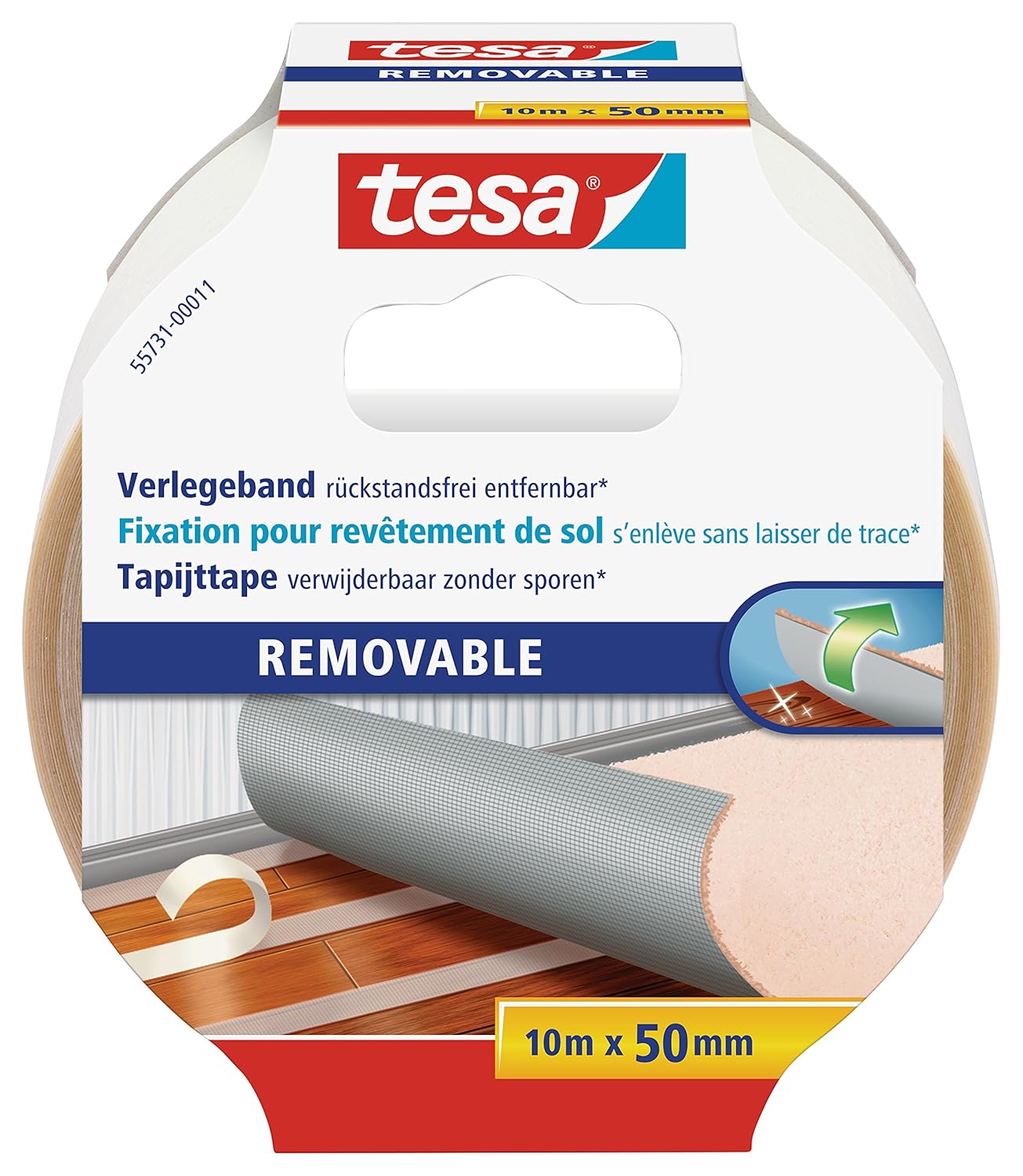 TESA — Ruban adhésif double face pour sols 10 m x 50 mm