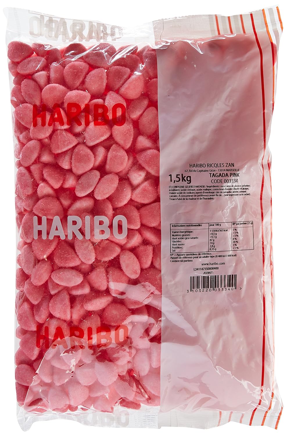 HARIBO Bonbon Gélifié Tagada Pink 1,5 kg - Lot de 2 – Image 2
