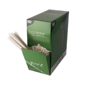 PAPSTAR — 1000 agitateurs en bois 17,8 cm emballés individuellement