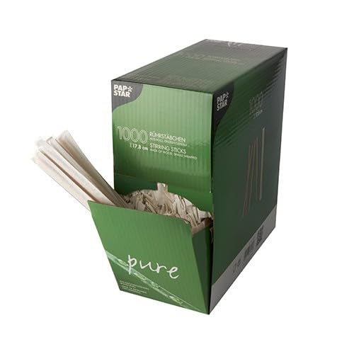 PAPSTAR — 1000 agitateurs en bois 17,8 cm emballés individuellement