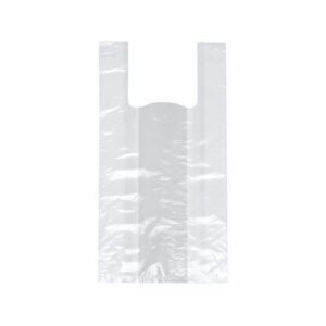 200 sacs bretelles HDPE — 42 x 21 x 13 cm blanc 11 microns