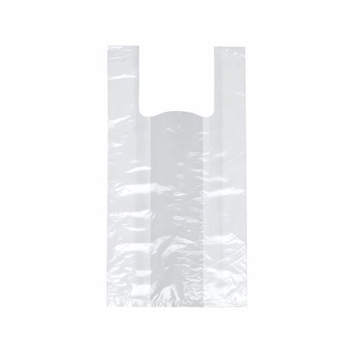 200 sacs bretelles HDPE — 42 x 21 x 13 cm blanc 11 microns