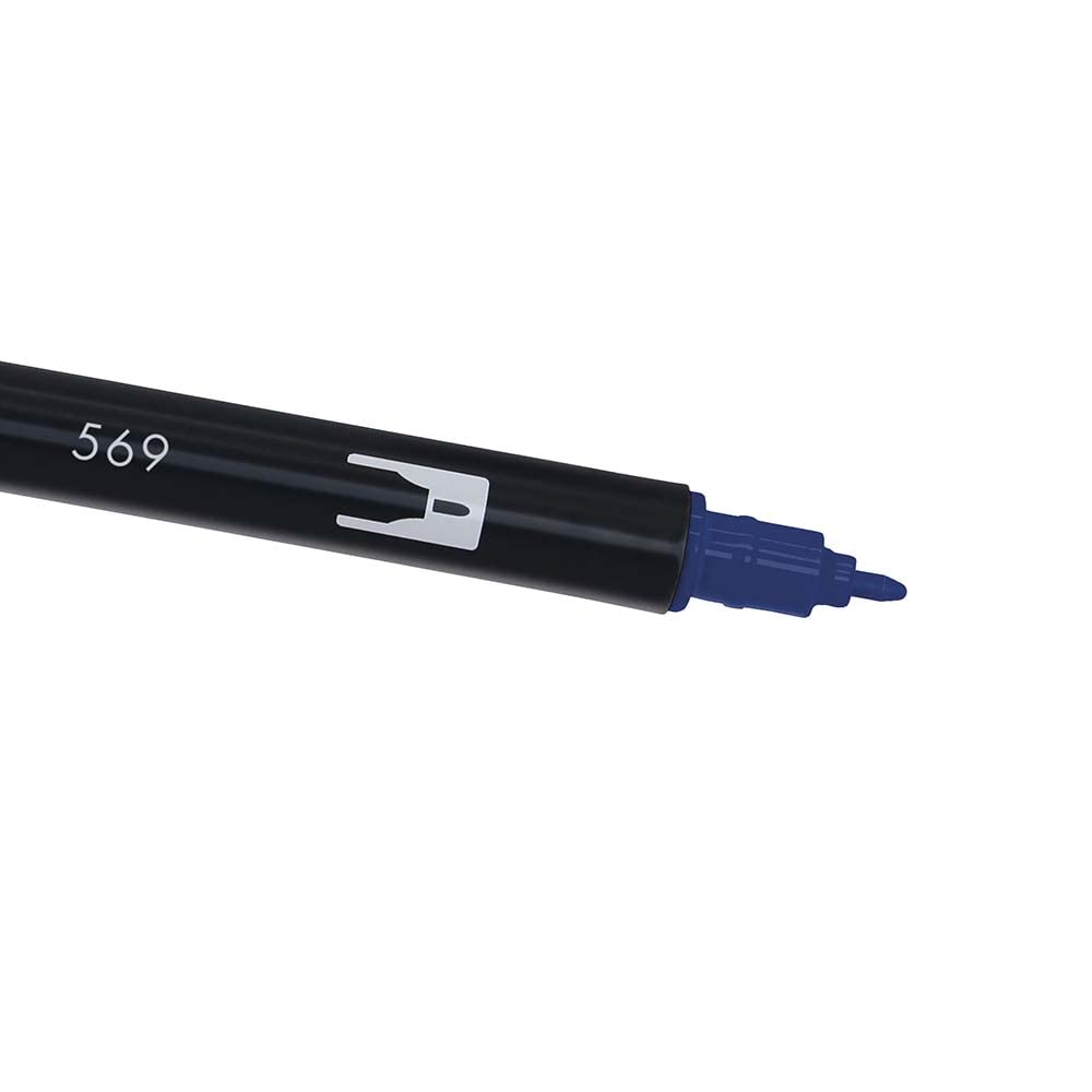 TOMBOW Dual Brush — Stylo double pointe pinceau bleu jet – Image 3