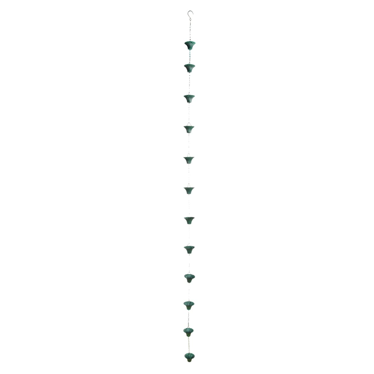 ESSCHERT DESIGN — Chaîne de pluie en fer vert 254 cm