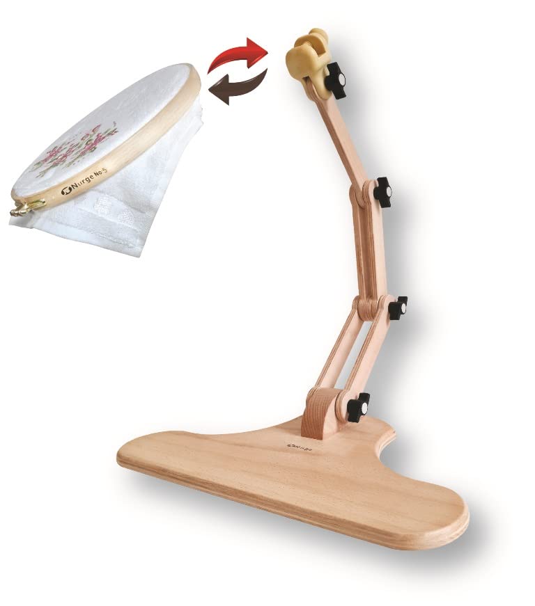 NURGE — Support de table réglable pour broderie en bois