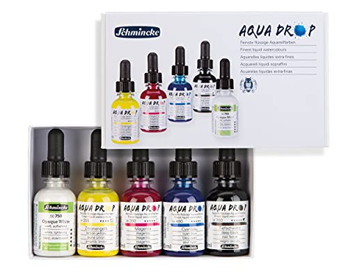 SCHMINCKE Aqua Drop — Aquarelle liquide 5 x 30 ml couleurs primaires