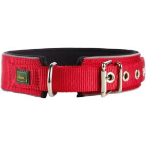 HUNTER Neoprene Reflect — collier pour chien rouge/noir