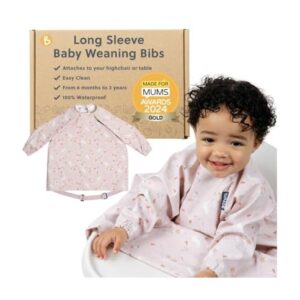 BIBaDO — Bavoir à manches pour bébé 6–36 mois Lapins botaniques