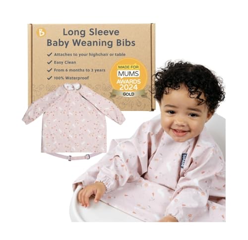 BIBaDO — Bavoir à manches pour bébé 6–36 mois Lapins botaniques