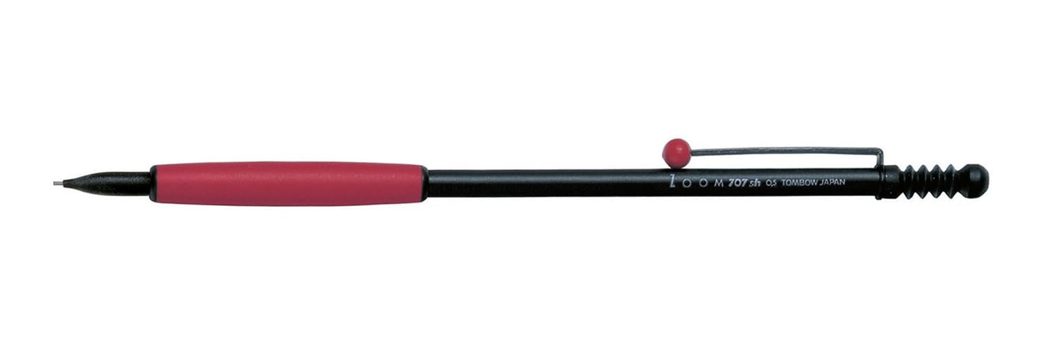 TOMBOW Zoom 707 — Porte-mine noir et rouge clip rouge