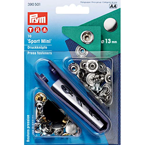 PRYM Sport Mini — Bouton-pression à sertir argenté 13 mm