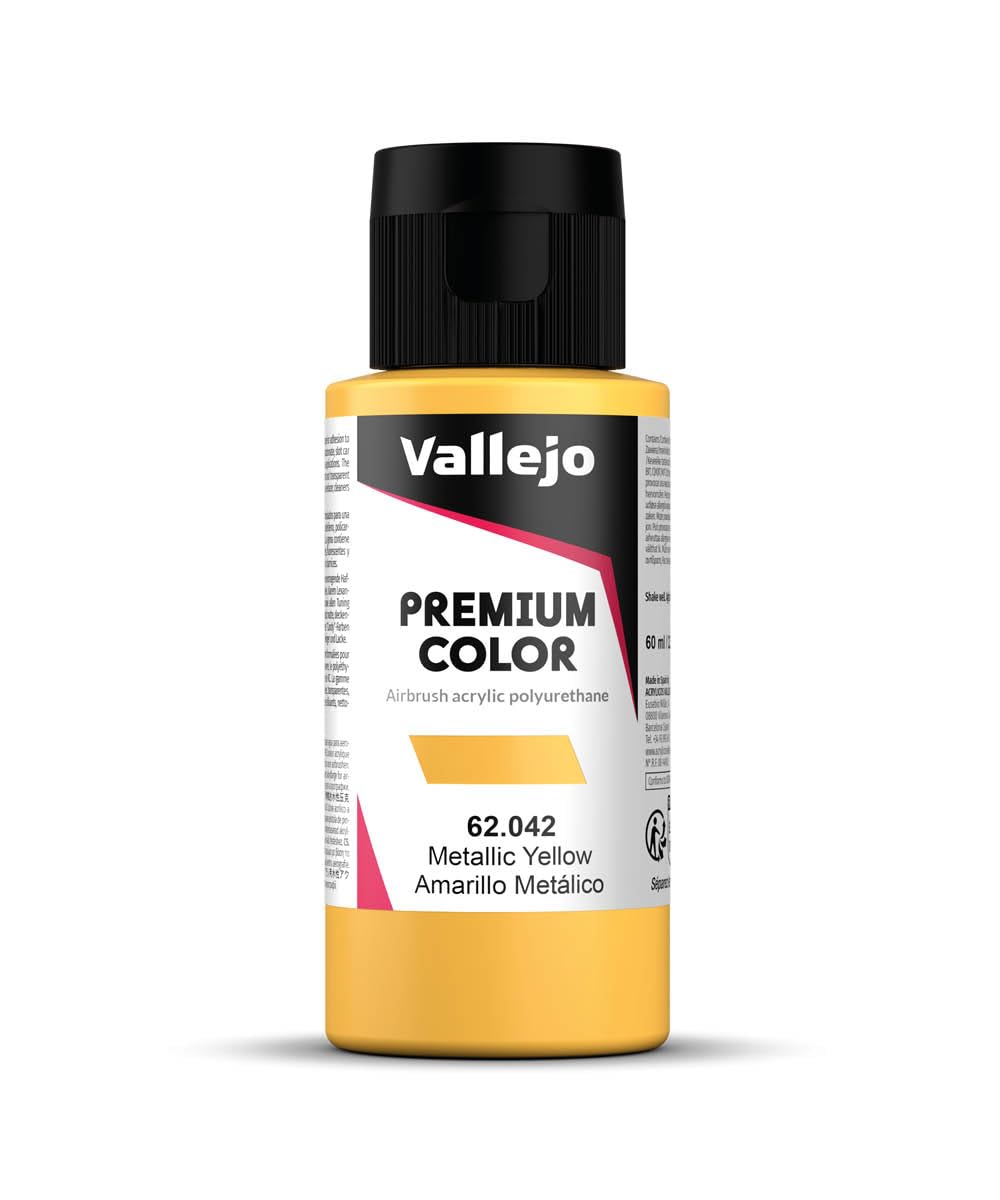 VALLEJO Premium — Peinture aérographe 60 ml jaune métallique