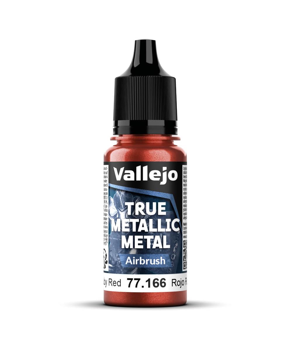 VALLEJO True Metallic — Peinture aérographe rouge rubis 18 ml