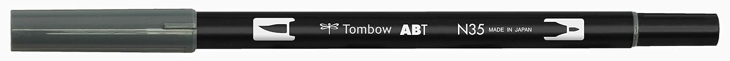 TOMBOW ABT-N35 — Feutre pinceau à 2 pointes gris – Image 6