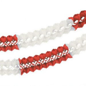 Grande Guirlande — papier 10 m rouge/blanc difficilement inflammable