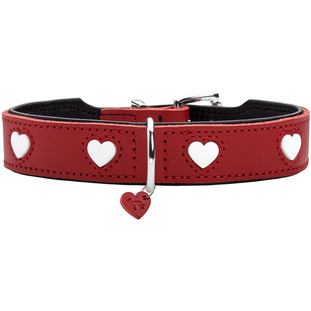 HUNTER Love — Collier pour chien S/M 35-40 cm rouge/blanc