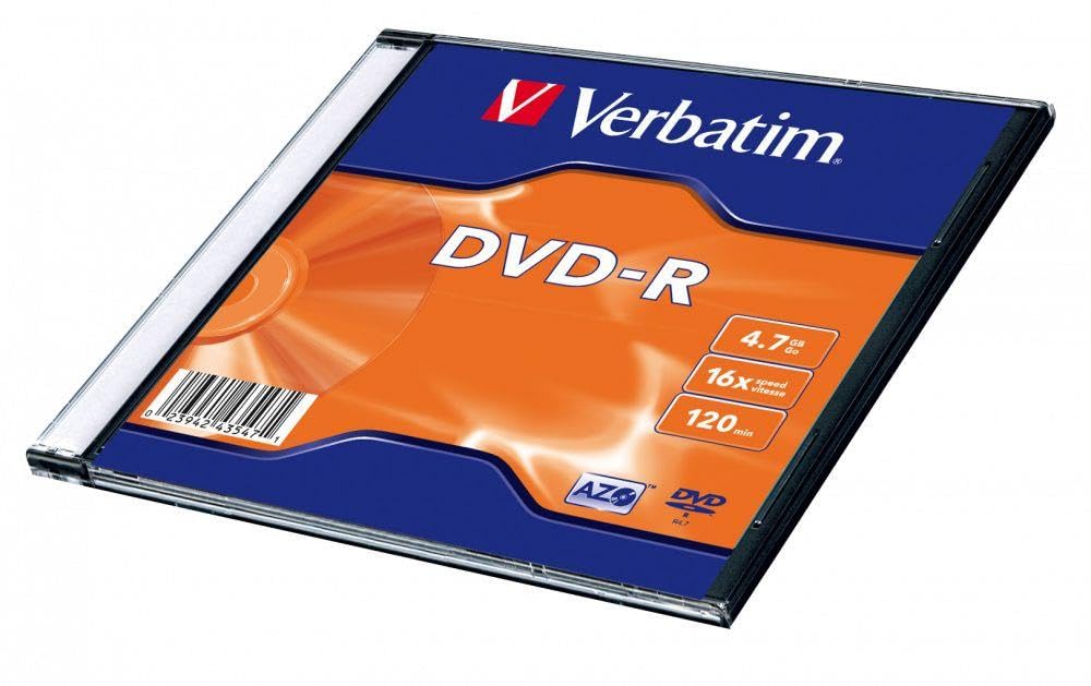 VERBATIM — DVD-R 4,7 Go 16x en boîtier slim