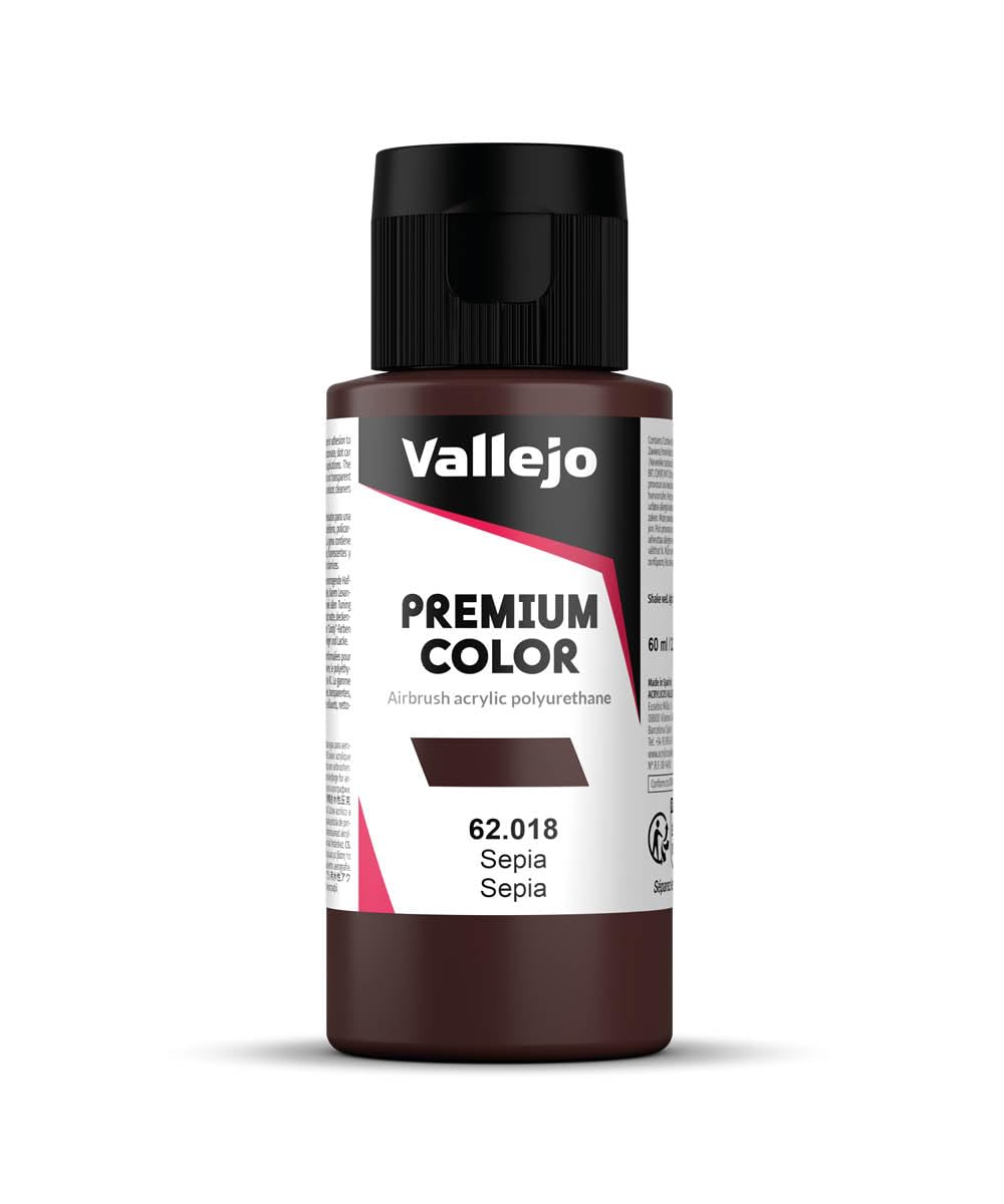 VALLEJO Premium Color — Peinture acrylique Sepia 60 ml