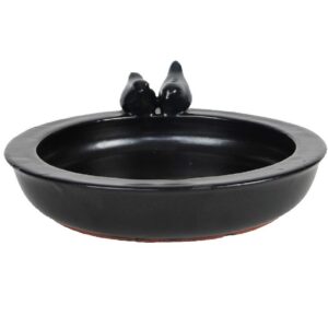 ESSCHERT DESIGN — Abreuvoir rond anthracite pour oiseaux