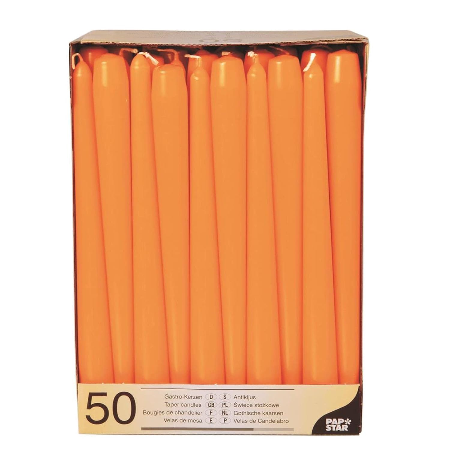 PAPSTAR — 50 bougies chandelier orange 25 cm