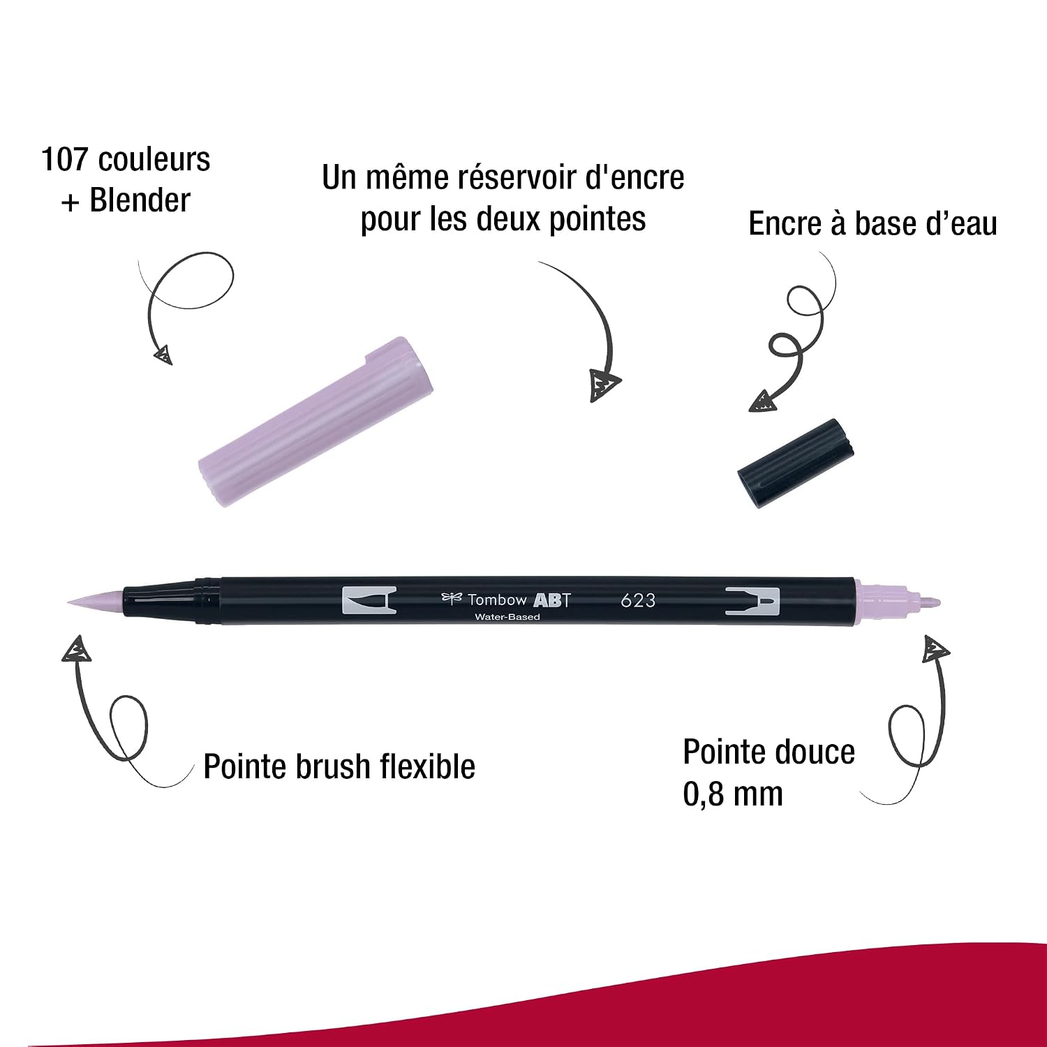 TOMBOW ABT — Lot de 6 feutres pinceau à 2 pointes pastel – Image 2