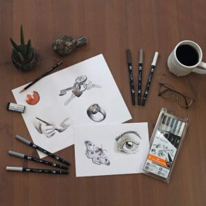 Alternative view of TOMBOW ABT Dual Brush Pen — Feutres pinceau double pointe x6 Gris