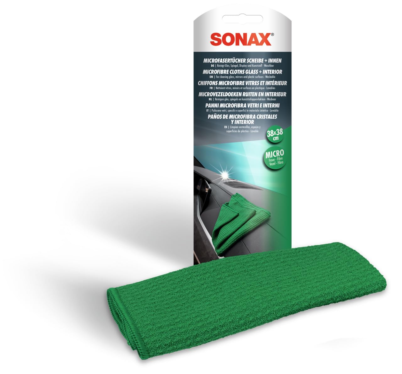 SONAX — Chiffon microfibre vitres et intérieur 1 pièce