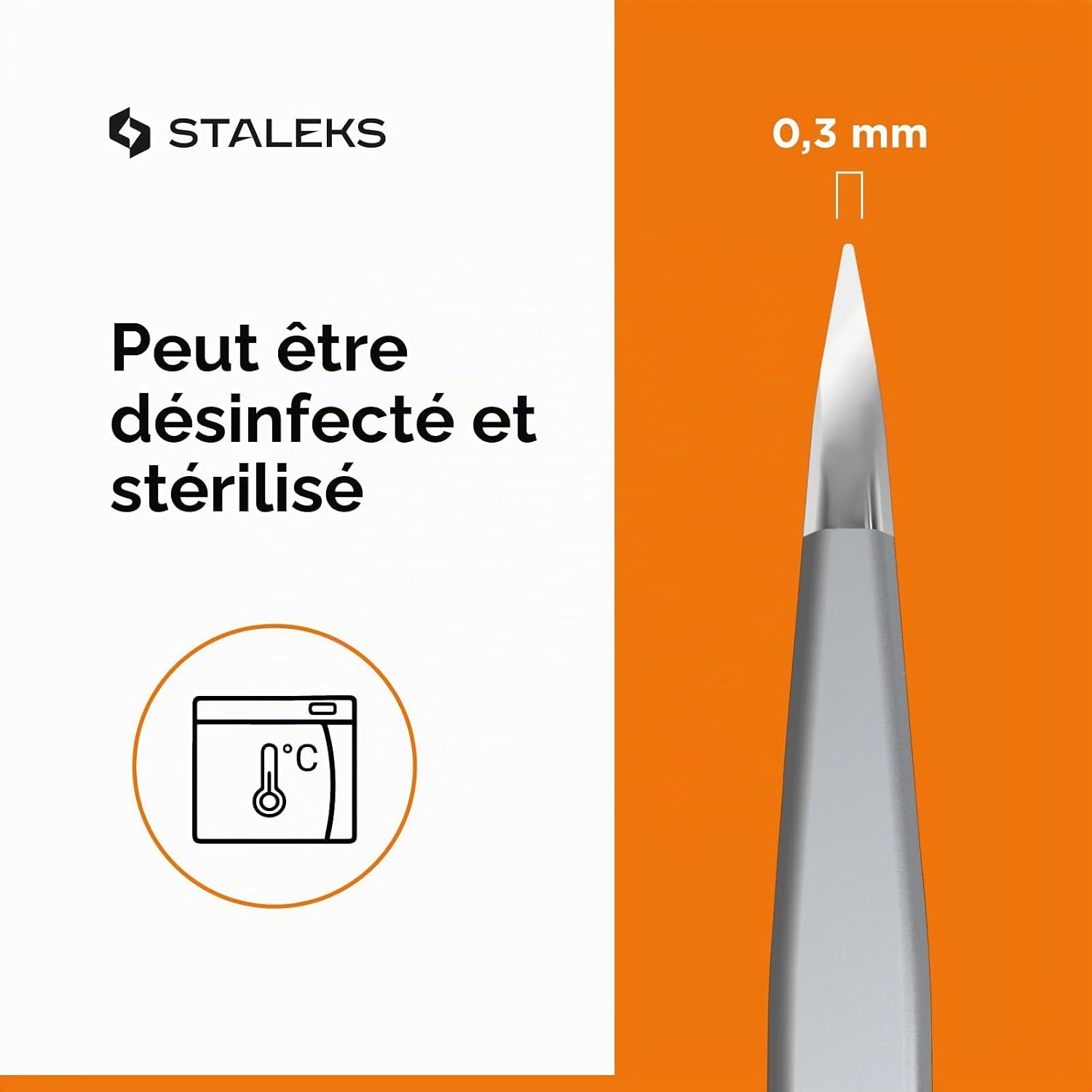 STALEKS PRO Type 5 — Pince à épiler à pointe fine inox – Image 6