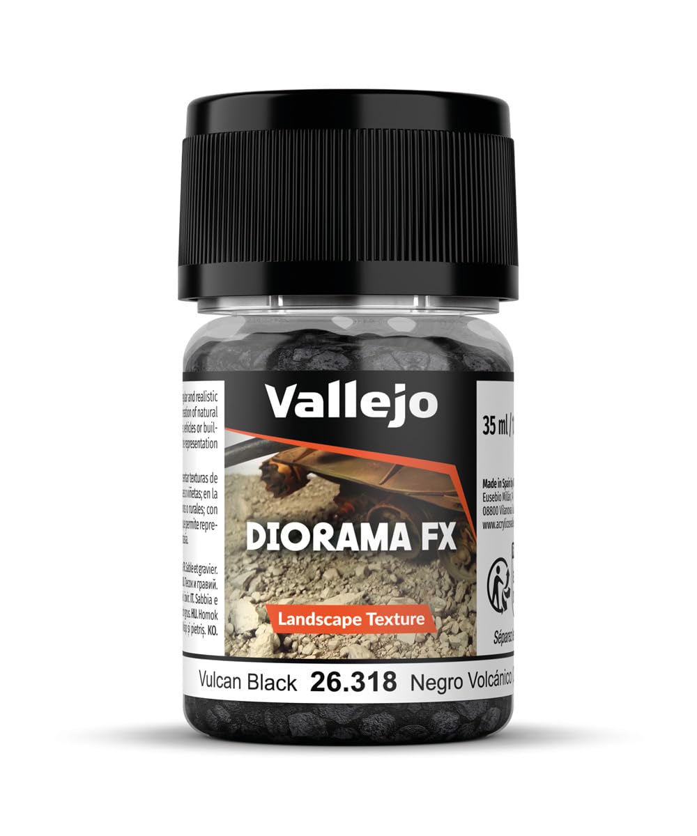 VALLEJO Diorama FX — Texture paysage noir vulcain 35 ml