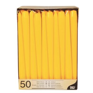 PAPSTAR — Lot de 50 bougies chandelier jaunes 2,2 x 25 cm