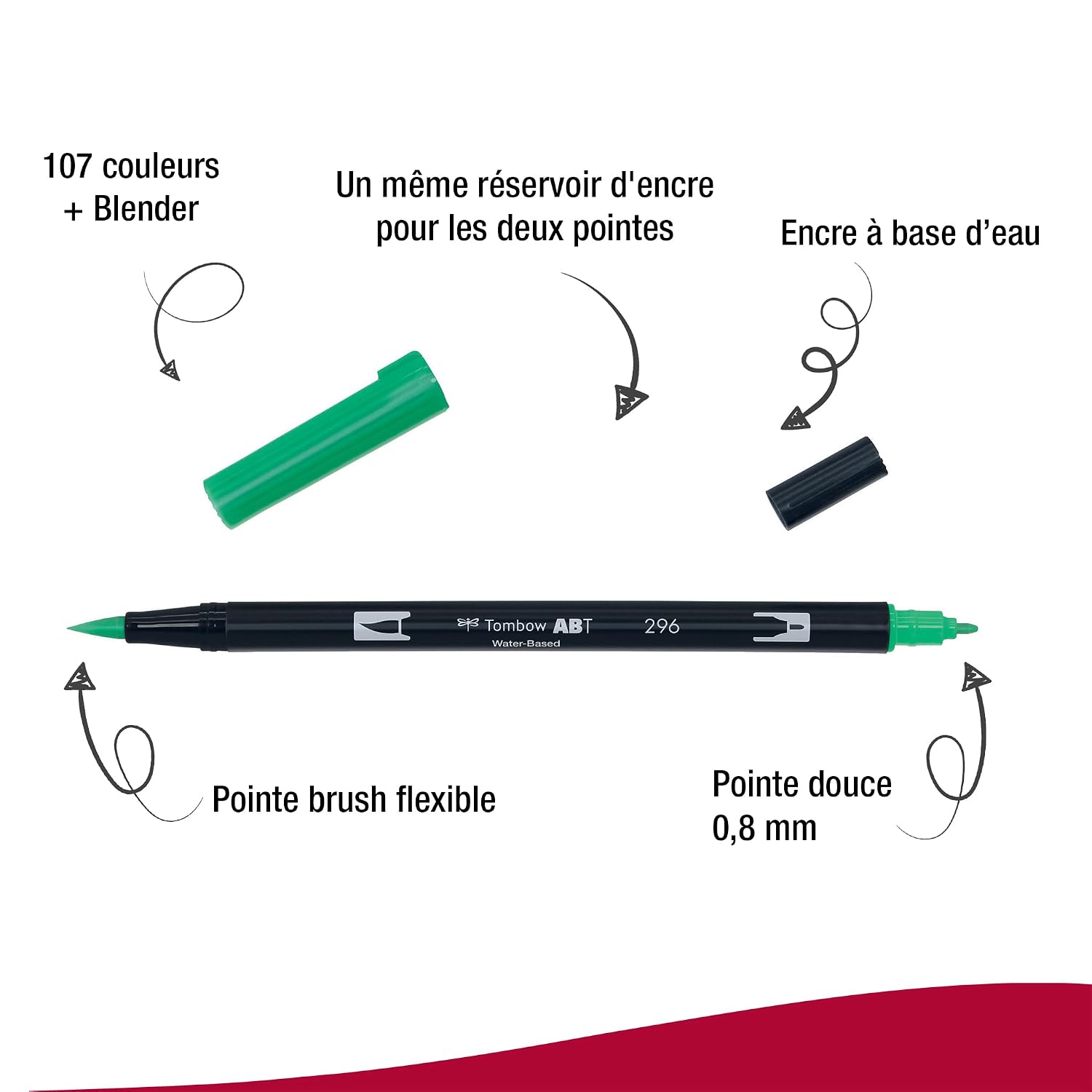 TOMBOW ABT-6P-3 — Lot de 6 feutres pinceau à 2 pointes – Image 3