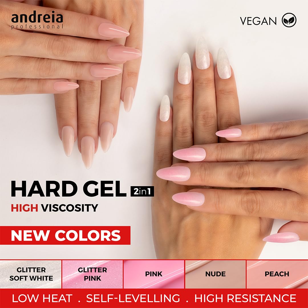 ANDREIA — Gel de construction pour ongles UV/LED rose 44 g – Image 3