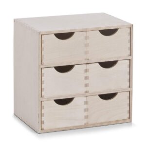 ZELLER PRESENT — Coffret 6 tiroirs en bouleau 28 x 20 x 28 cm