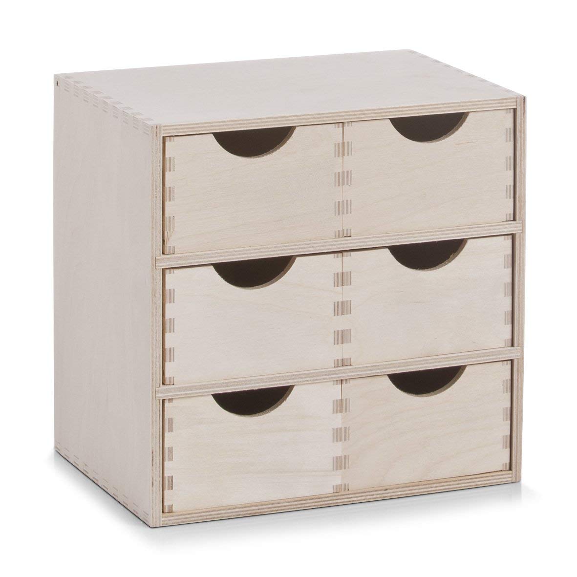 ZELLER PRESENT — Coffret 6 tiroirs en bouleau 28 x 20 x 28 cm