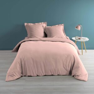 DOUCEUR D’INTÉRIEUR — Housse de couette percale rose 240 x 220 cm