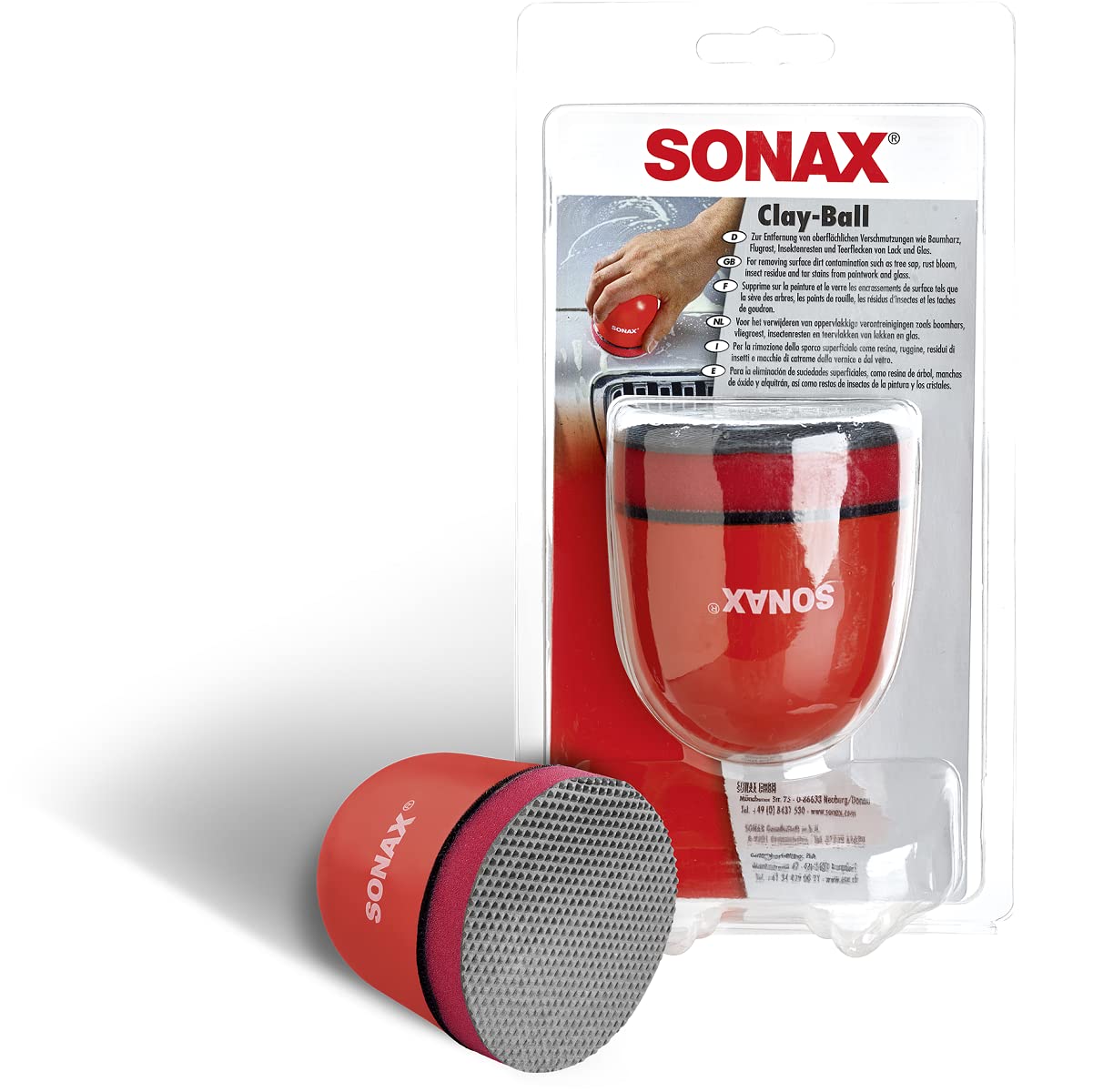 SONAX Clay-Ball — Gomme de décontamination peinture et verre