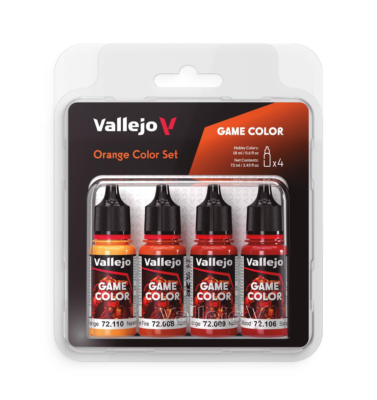 VALLEJO — Lot de 4 couleurs de jeu orange