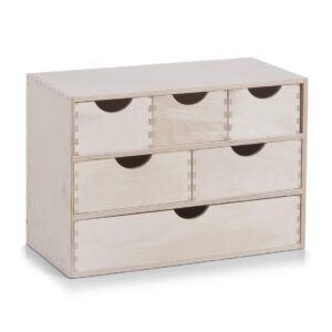 ZELLER PRESENT — Coffret 6 tiroirs en bouleau 40 x 20 x 28 cm