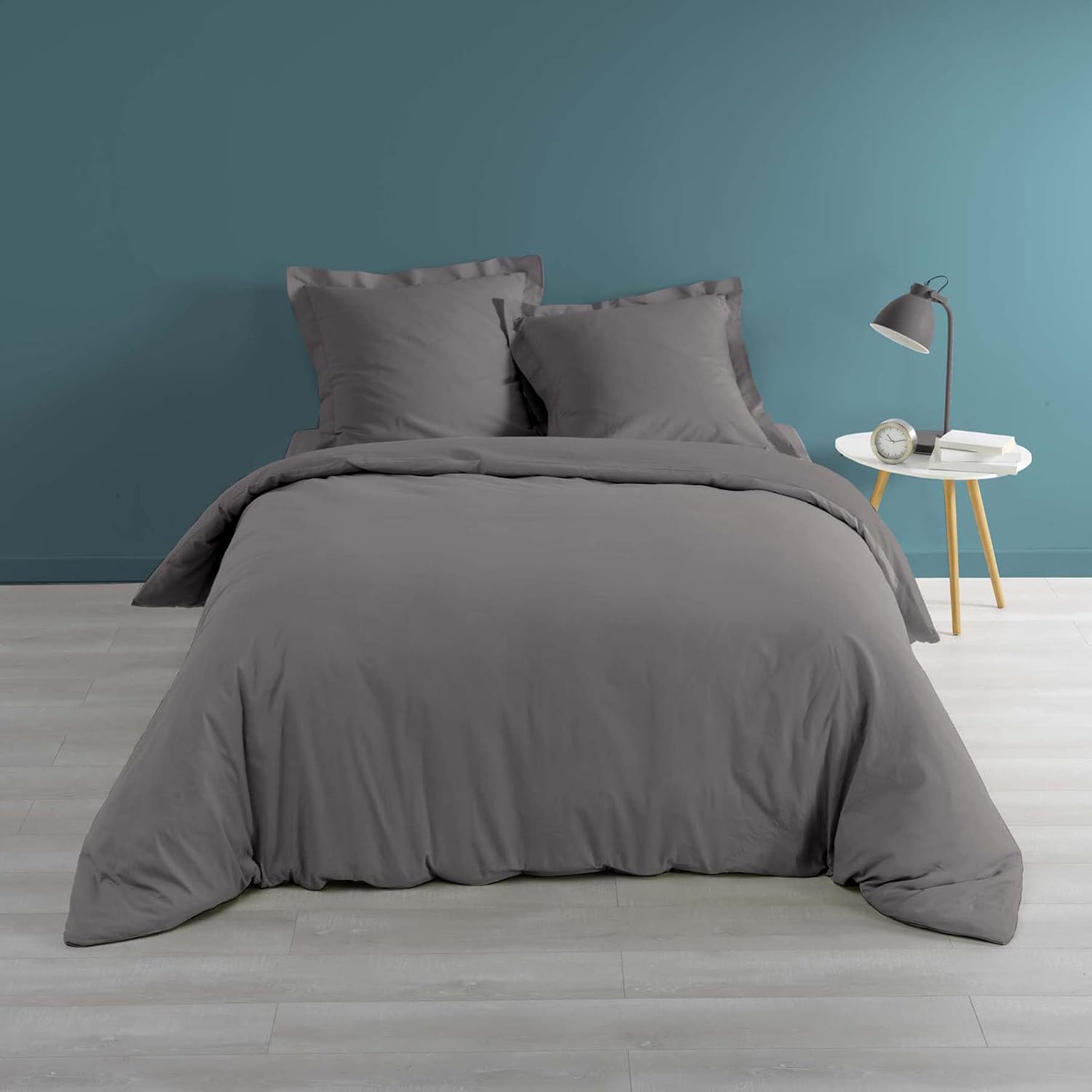 DOUCEUR D'INTÉRIEUR — Housse de couette percale anthracite 260x240 cm