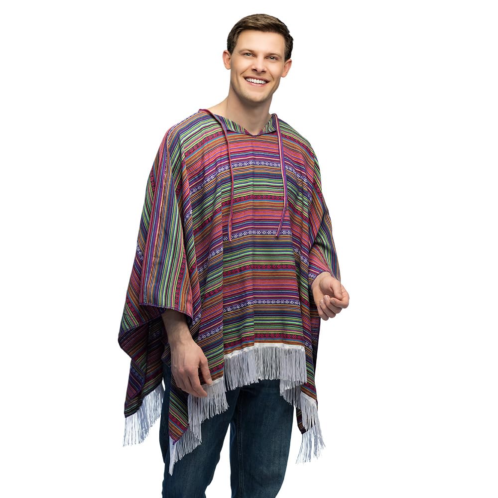 BOLAND — Poncho mexicain taille unique pour adulte