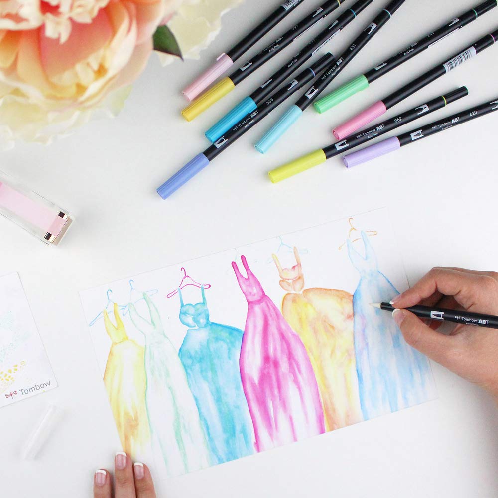 TOMBOW ABT Dual Brush Pen — Feutres pinceau double pointe x6 Gris – Image 3